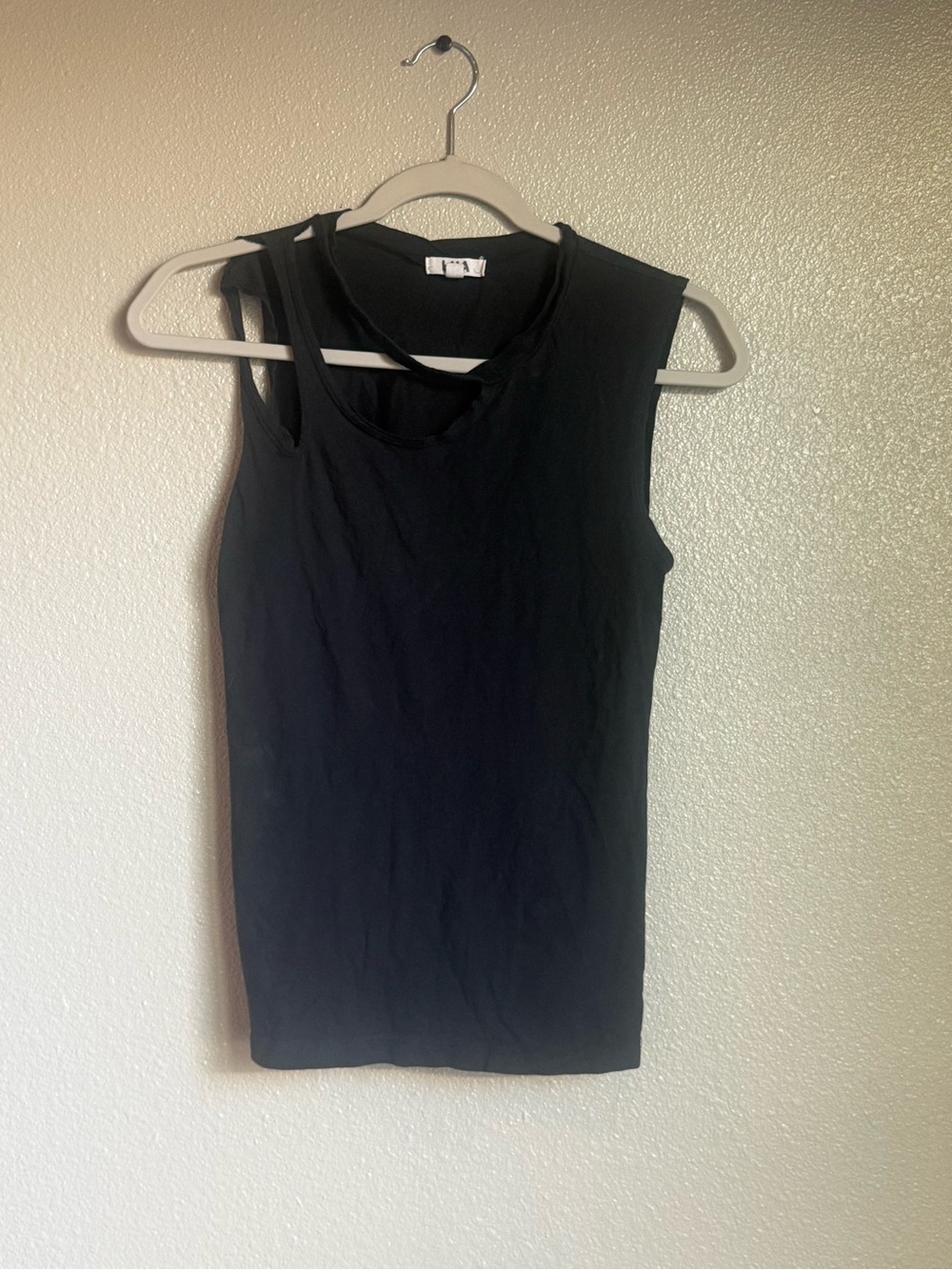 LNA Black Sleeveless Tank with Asymmetric Straps